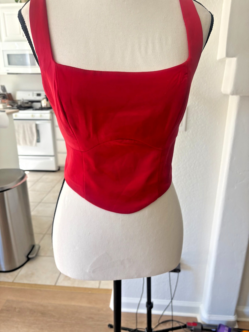 Gianni Bini Red Corset Top Blouse Square Neck Sleeveless Cropped Size M 6-10